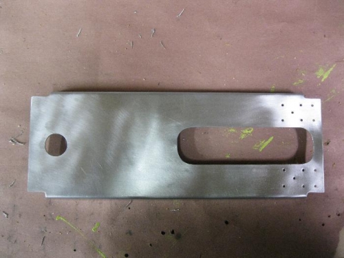 Finished aft bulkhead F23-02. Flanges bent and pilot holes marked and drilled.