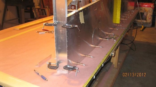 A piece of scrap tail channel in place.