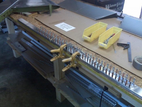 Horozontal Main Spar Clecoed