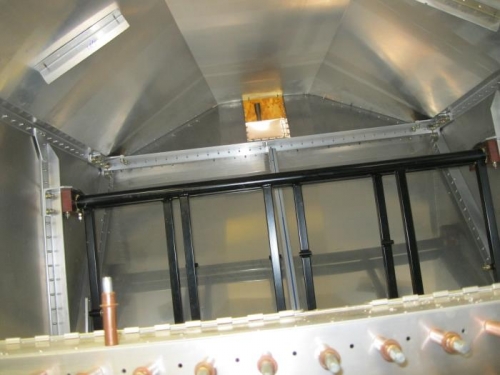 Looking under glareshield at left fuel tank stop.