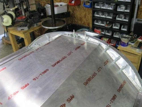 Glare-shield, firewall angles clecoed