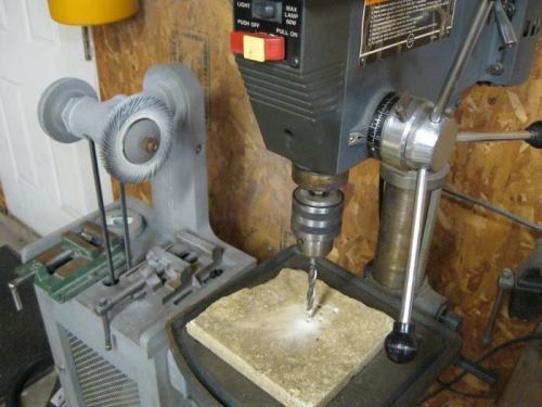 This is how you ruin a $60 bit. Dulled the first 1/4 inch so that it will work as a drill gui. .