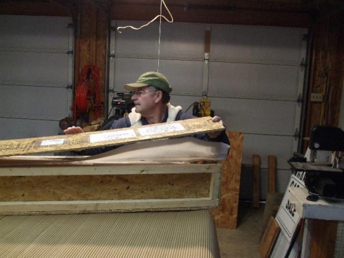 Joe Patton opening Wing Main Spar Box.