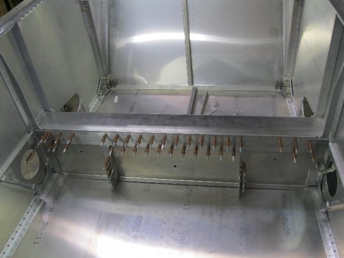 Looking forward at tunnel zee clecoed into place.