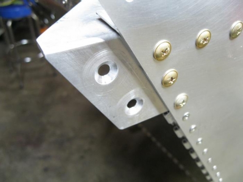 Countersunk fuselage attach point.