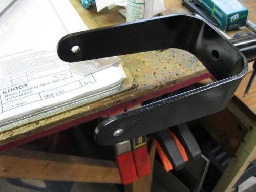 Front gear fork axle holes drilled..