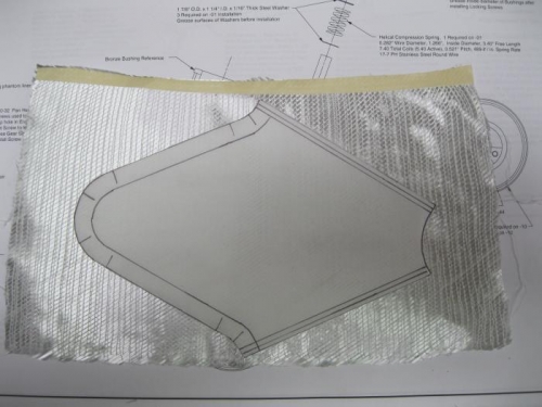 Fiberglass and pattern for the Steering linkage boot.