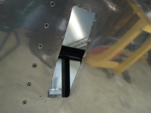 Close-up of firewall cutout.