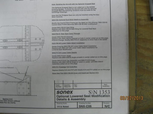 Plans for lowered seat modification.