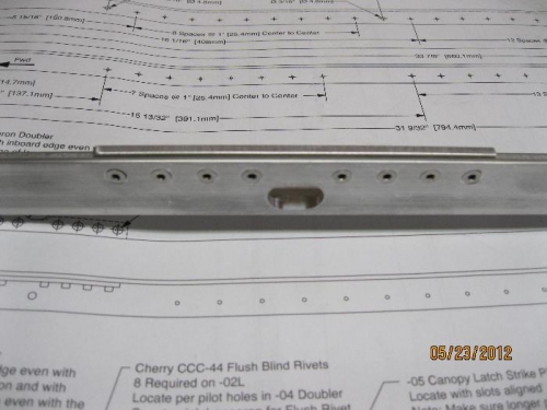 Longeron dpubler with countersink rivets.