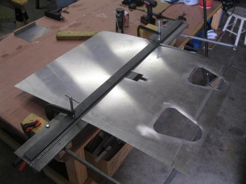 Seat pan setup in the bender.