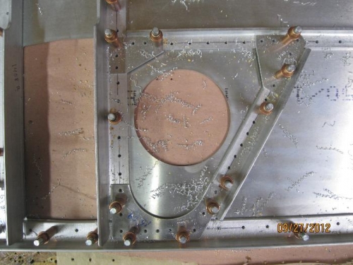 Right forward fuselage updrilled.