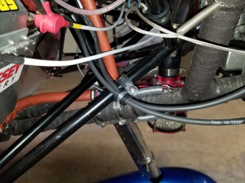 Added Adel clamps to secure the spark plug wires.