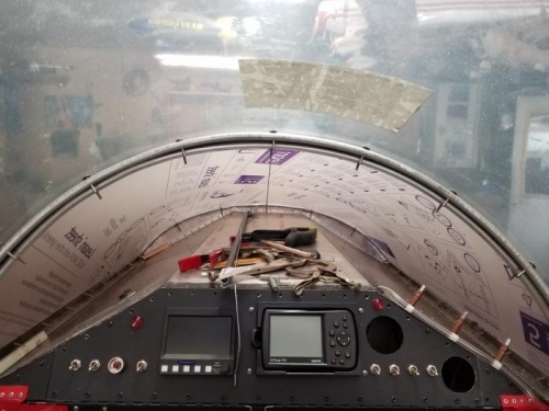 Inside view with windscreen & canopy in place.
