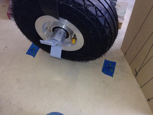 Marking tire center reference spots