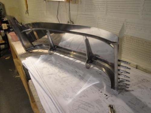 Forward canopy frame, cleco'd to skin