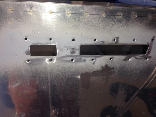 Extra rivet holes plugged
