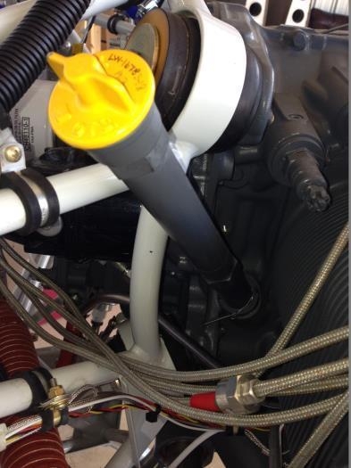 Dipstick installed and safety-wired