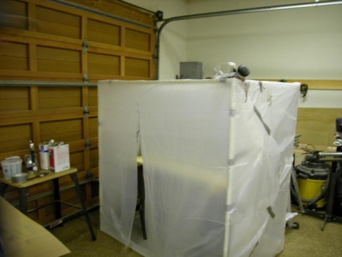 Built spray booth from PVC..