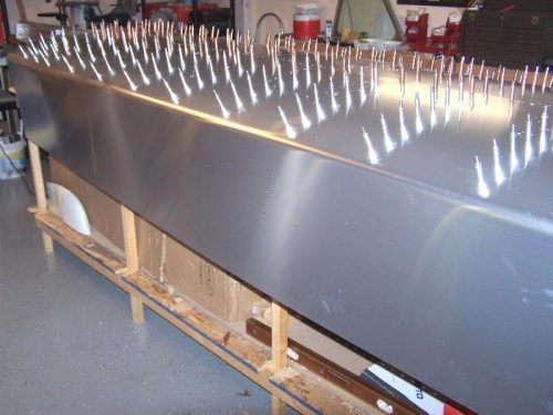 Upper side cleco'd - ready to flip