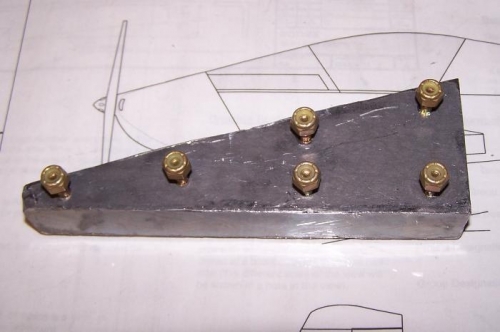 Lead Block, cut in half, drilled