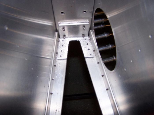 Looking UP; Upper Mount Angle Cleco'd