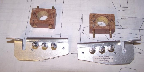 Completed flap drive blocks and rudder pedal block supports