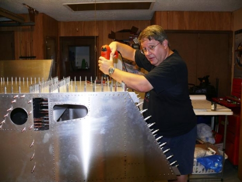 Me Drilling Pilot Holes in Floor Stiffener