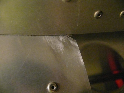 Left Side Aft Edge of Turtledeck Skin