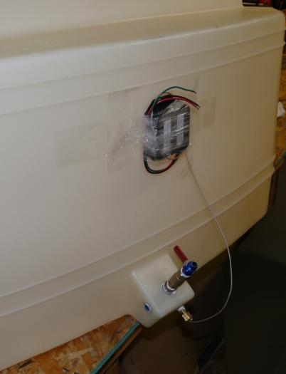 Fuel Level Control Box Secured for Leak Test / Install