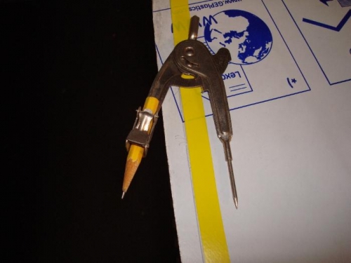 Used a compass to set 1