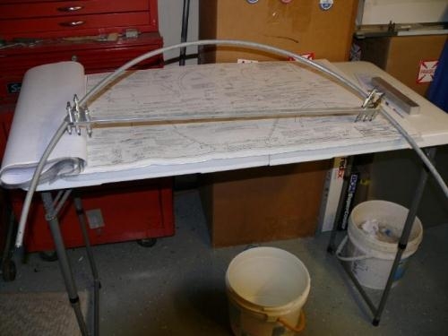 Front and rear gussets cleco'd into position