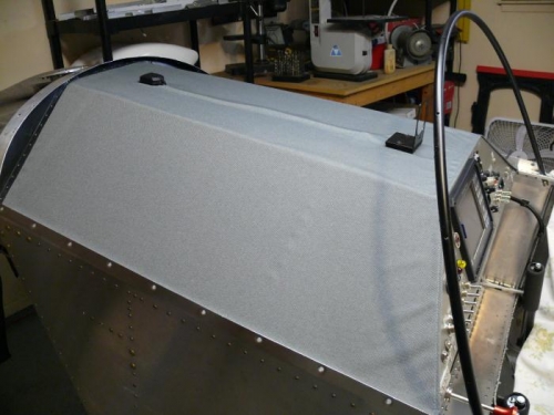 Overall view of installed glareshield cover