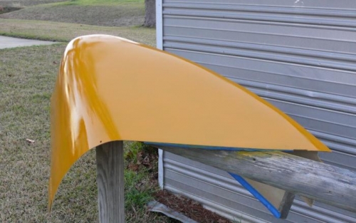 First color coat on right cowl