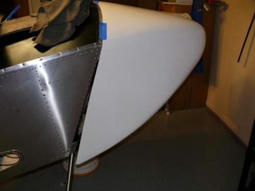 Ooops - have to trim for the gear leg & crankcase vent