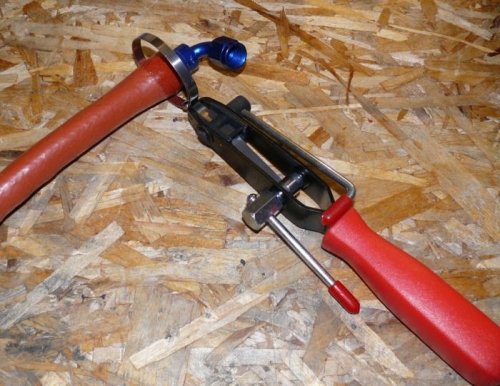 The firesleeve banding tool in action