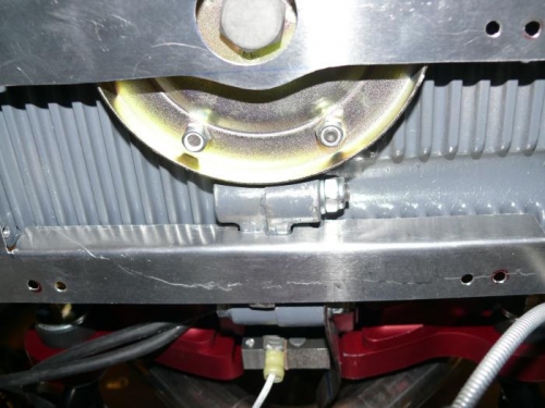 lower baffle in place, w/o cooler to show air dam at back of opening