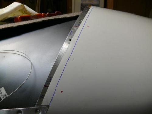 Blue Line = Trim; Red Dots = Southco Holes to be Drilled