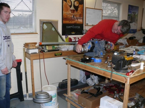 Torqueing Gland Nut - Notice Weights bottom left