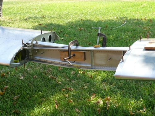 Clamped together; note alignment pins