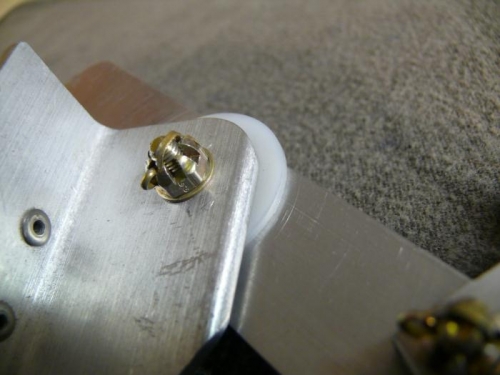 newly-installed nylon washer for brake handle pivot