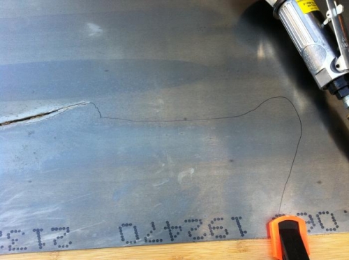 Learning how sharp (or not) I can make corners with a cutoff wheel.