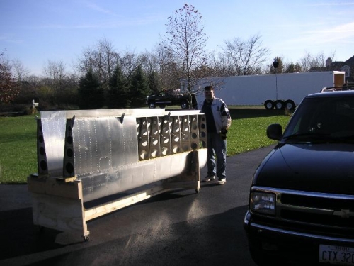 Tim Hines helps me unload. Partain Transport delivered them.