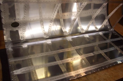 Roughed up the areas that will contact the sealant