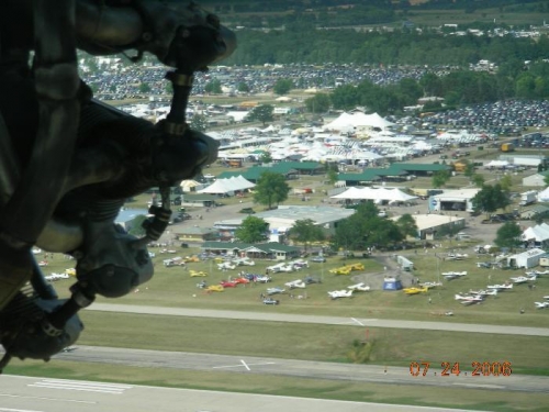 View from the trimotor overlooking the show