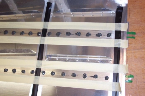 Dabbing the sealant in place