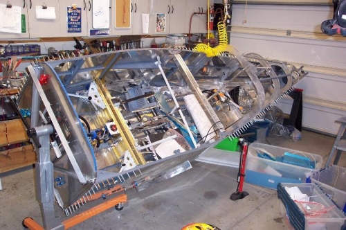 Working on the fuse at an angle to save the back.