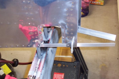 Excess longeron marked for trimming