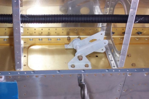 Aileron belcrank ready for pushrods