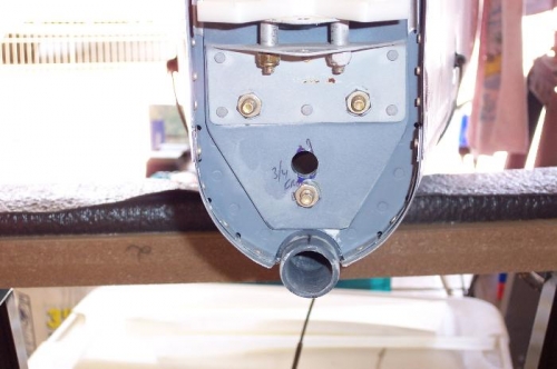 All holes drilled in vert stab, 3 for the tailspring support, the center hole is for the rudder lights